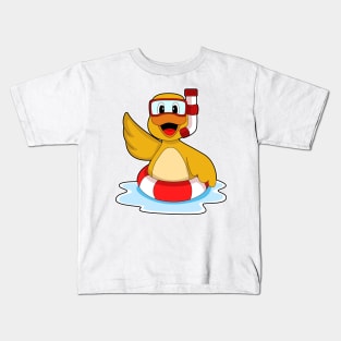 Duck Swimming Lifebuoy Kids T-Shirt